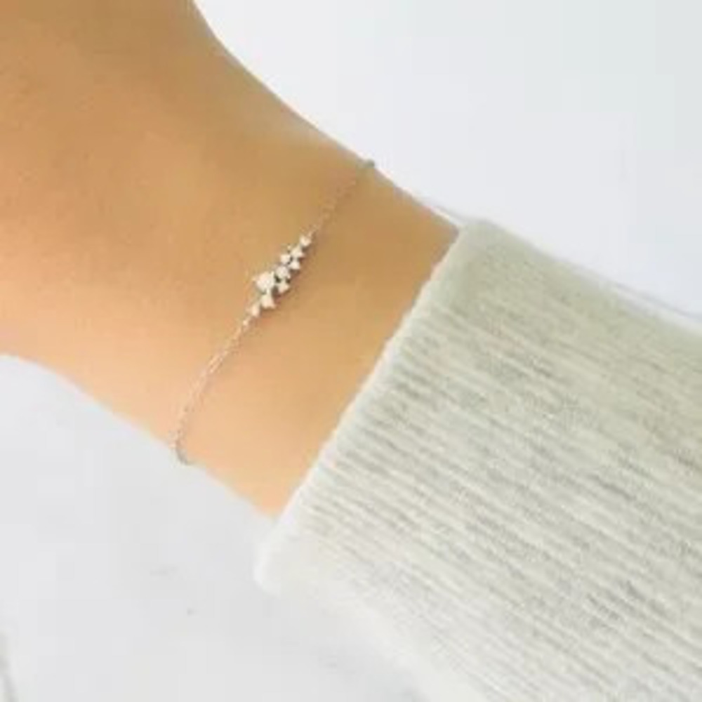 Silver Dainty Cluster Bracelet